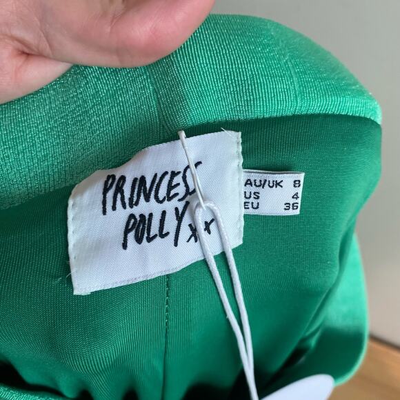 Princess Polly Amelia Midi Skirt Stretch Pull On Green 4 - Picture 5 of 8